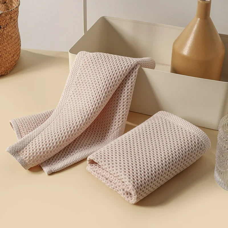 P2405 Cotton Handkerchiefs, Honeycomb Absorbent Cotton, Breathable Kitchen Cleaning, Oil Free Towels Handkerchief