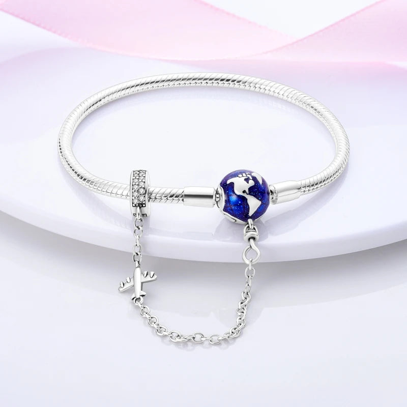 925 Silver Original Bracelets 17-20CM Butterfly Heart Snake Chain Bracelet Fit Charm Beads Bangle DIY Fashion Women Jewelry Gift