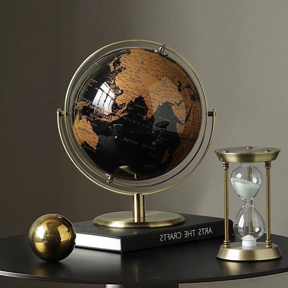 World Earth Globe Decor Geography Creative Home Decoration Accessories Retro Desktop Globe Modern Research Learning World Map