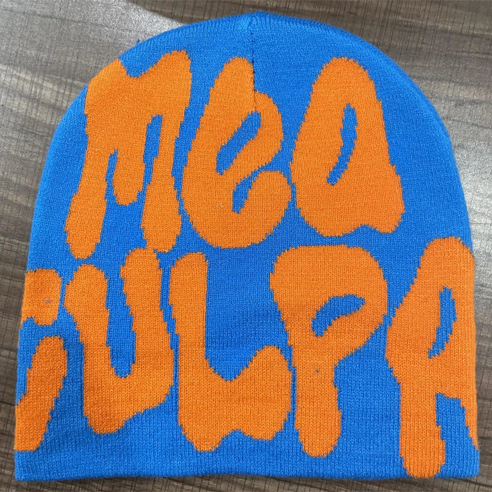 Mea Culpa One Size Fun Day Beanie Hat Pink Gray Green Yellow Black One Size Acrylic Hat