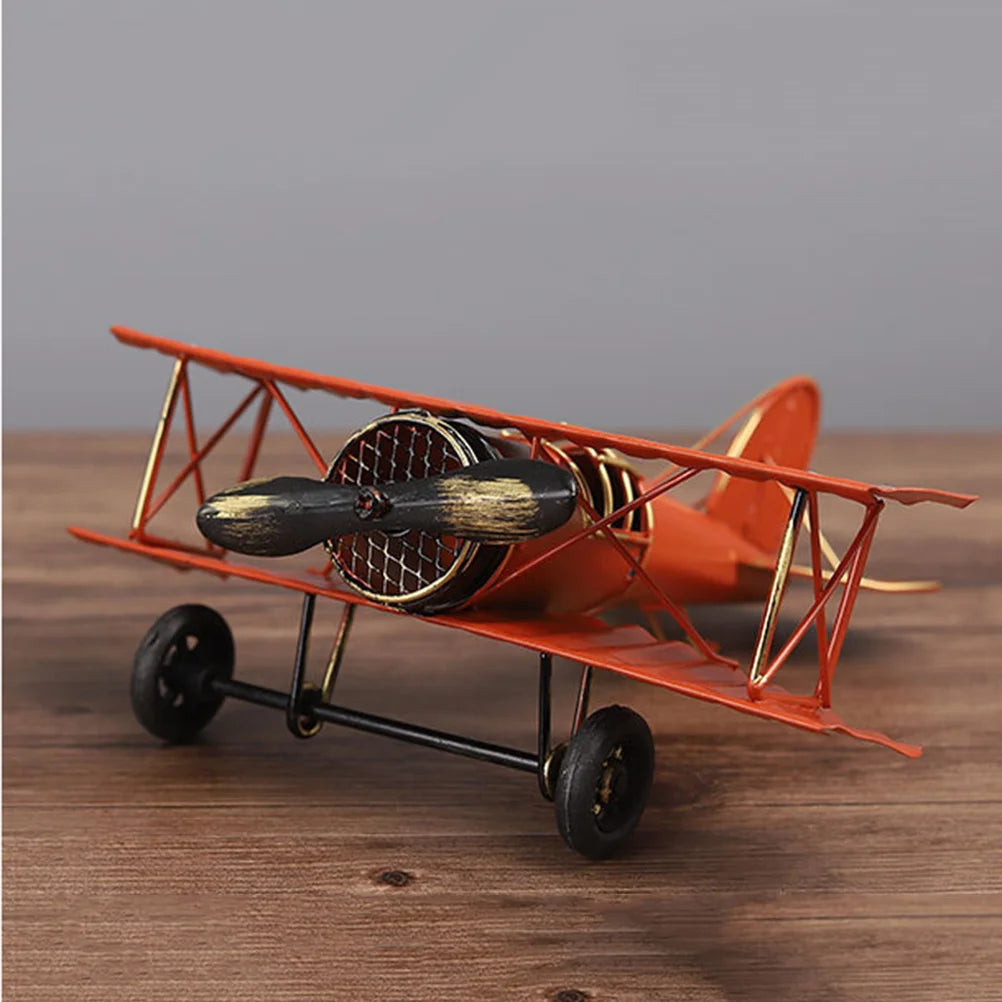 Metal Plane Models Handicraft Photo Props Airplane Model Desktop Ornament Birthday Gift Vintage Decor