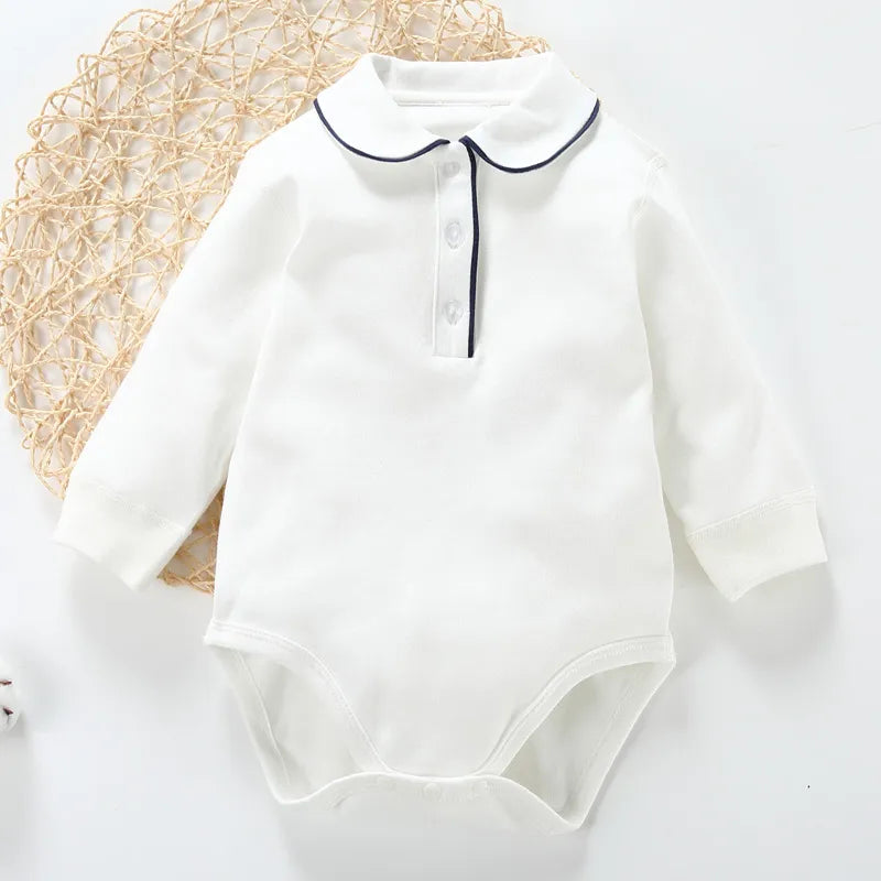 boy girl turn-down collar baby clothes