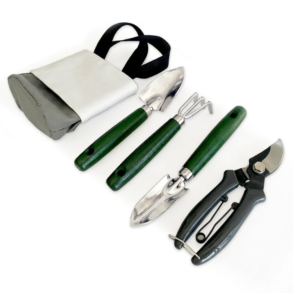 Essential 5-Piece Garden Tool Set with Portable Carry Pouch