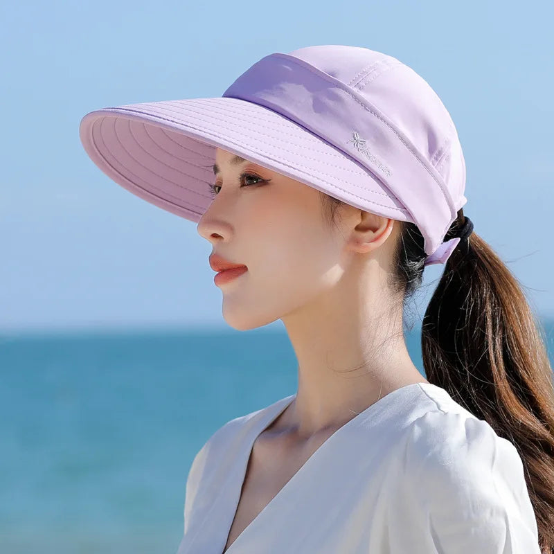 Summer Sunshade UV Protection Sun Hat Womens Ladies Summer Wide Brim Foldable Sun Hat Beach Visor Sporting Baseball Cap Hats