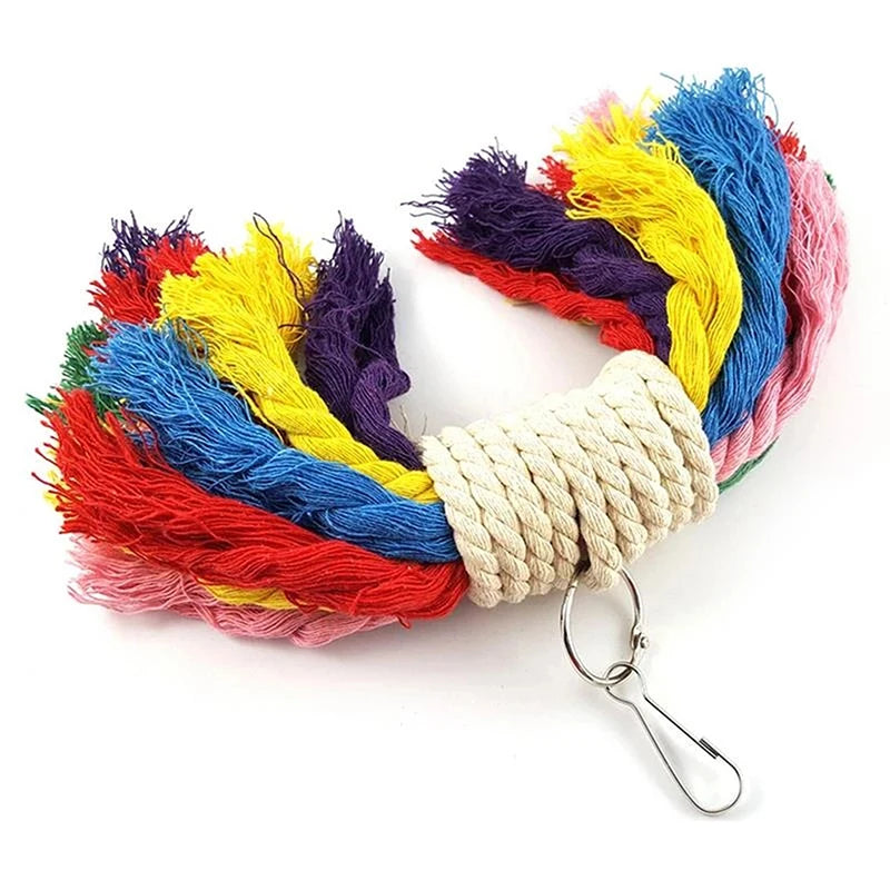 Parrot Chew Toy Hanging Multicolor Rope anti-bite Parrot Cage Foraging Toy Chew Toy Pet Bird Bird Supplies Bird Accessories