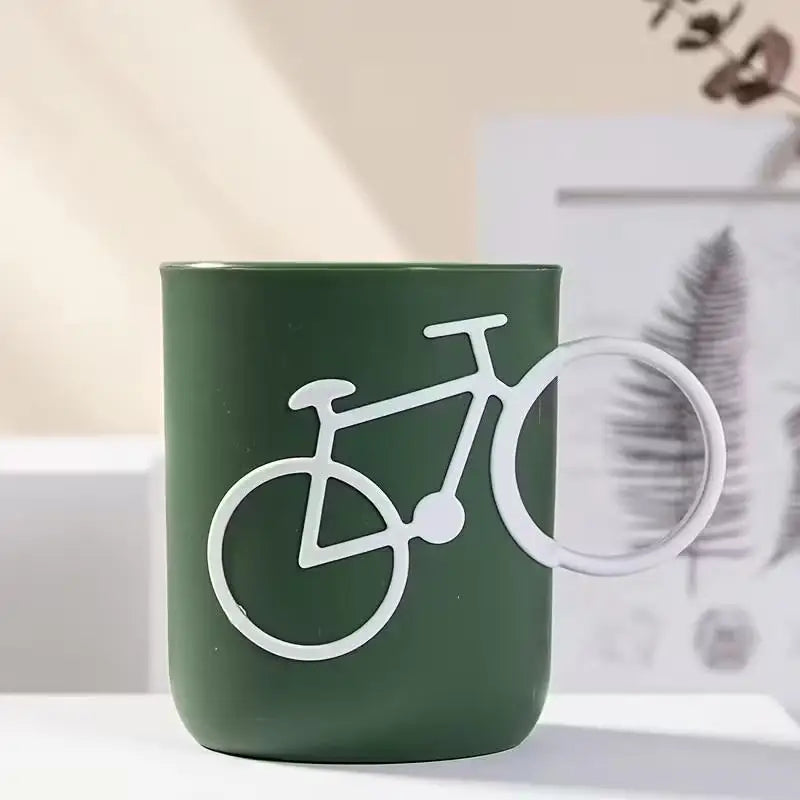 1 Creative Mouthwash Cup, Couple Bicycle Handlebars, Toothbrush Cup, Face Wash Cup, Home Decor, Bathroom Accessories