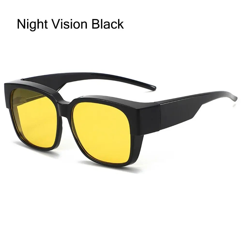 For Driving Riding That Can Be Worn over Other Glasses Wrap Around Square Shades Fit Over Glasses Sunglasses Polarized