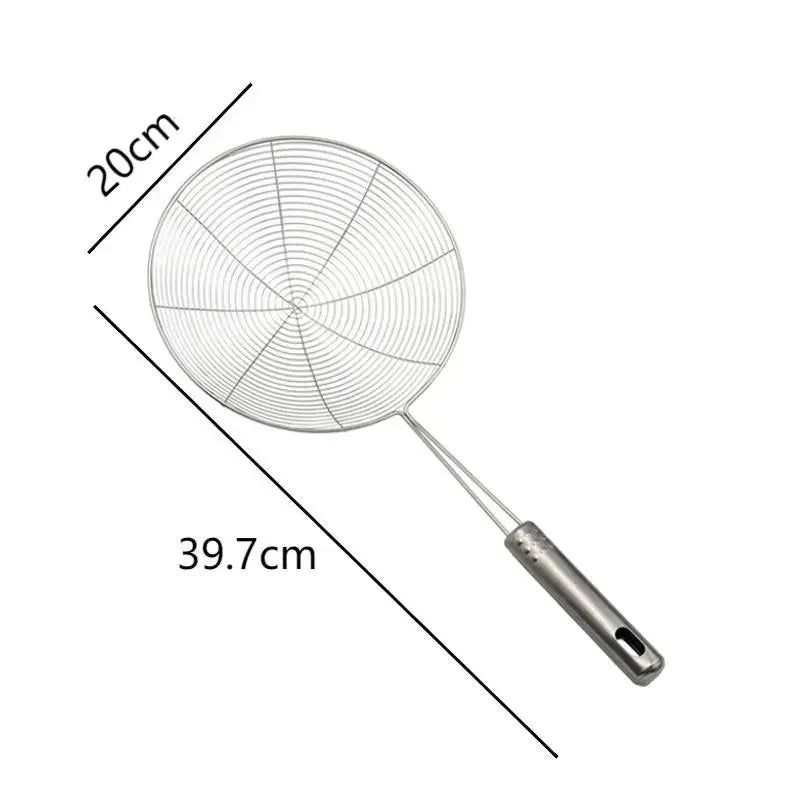 &1PC Stainless Steel Strainer Ladle Skimmer Oval Fine Mesh Oil Pot Strainers Home Kitchen Tools Strainer Oil Skim Grease Foam