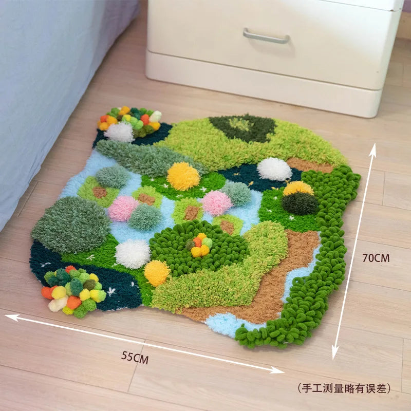 DIY Knitting Manual Moss Carpet Rug Material Package Handmade Green Environmentally Friendly