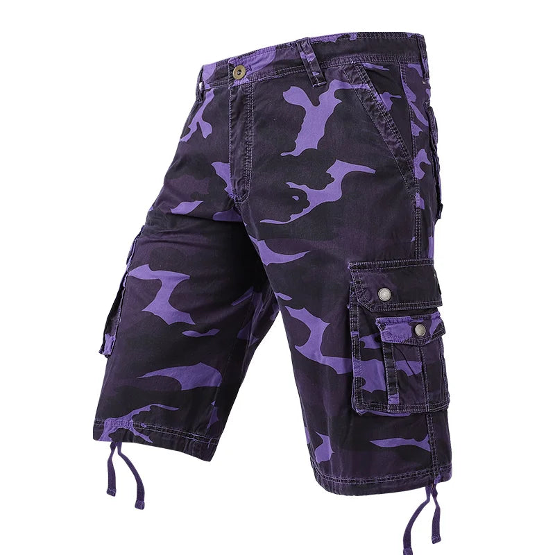 Men Camouflage Cargo Shorts  Summer Men  Hot Cotton Outdoor Casual Breechcloth Male Multi Pocket Tactical Military Shorts