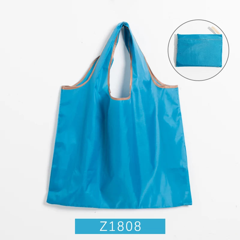 Folding Shopping Bag Eco-friendly Reusable Portable Shoulder Handbag for Travel Grocery Fashion Pocket Tote Bags