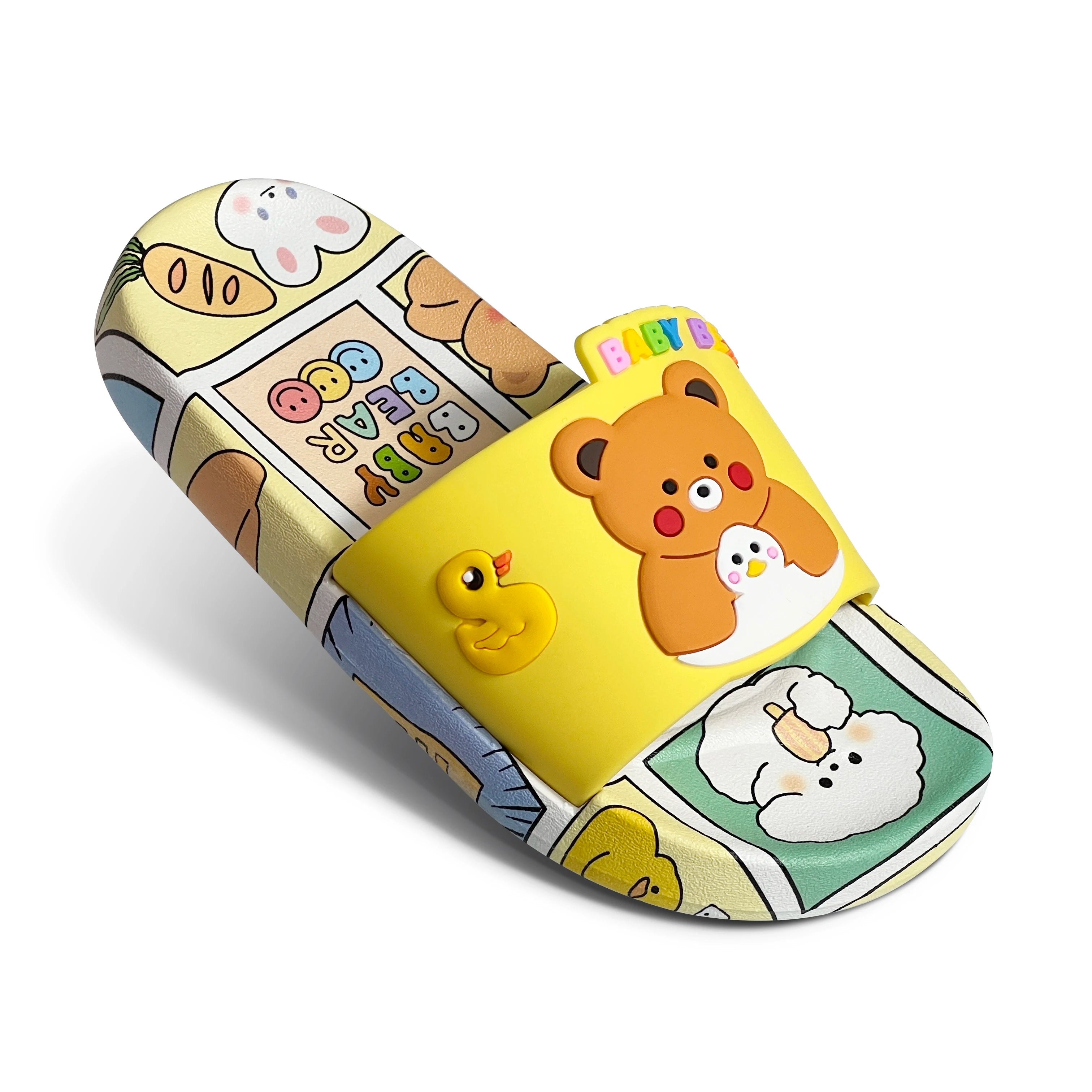 Boys & Girls Toddler Slides Slippers Slide Sandals for Kids Cute Cartoon Beer Open Toe Sandals