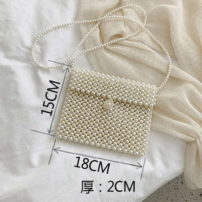 Mini Pearl Bag Handmade Vintage EVA Beaded Fashion Banquet Party Shoulder Bag Female 2024 Wedding Bags Luxury Women's Coin Purse