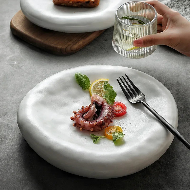 Double Layered, Irregular, Ceramic Plates, Sushi Plates, Kitchen Utensils, Appetizers, Dessert Bowls, Restaurant Service Plates