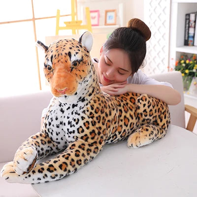 30-120cm Giant Black Leopard Panther Plush Toys Soft Stuffed Animal Pillow Animal Doll Yellow White Tiger Toys For Children