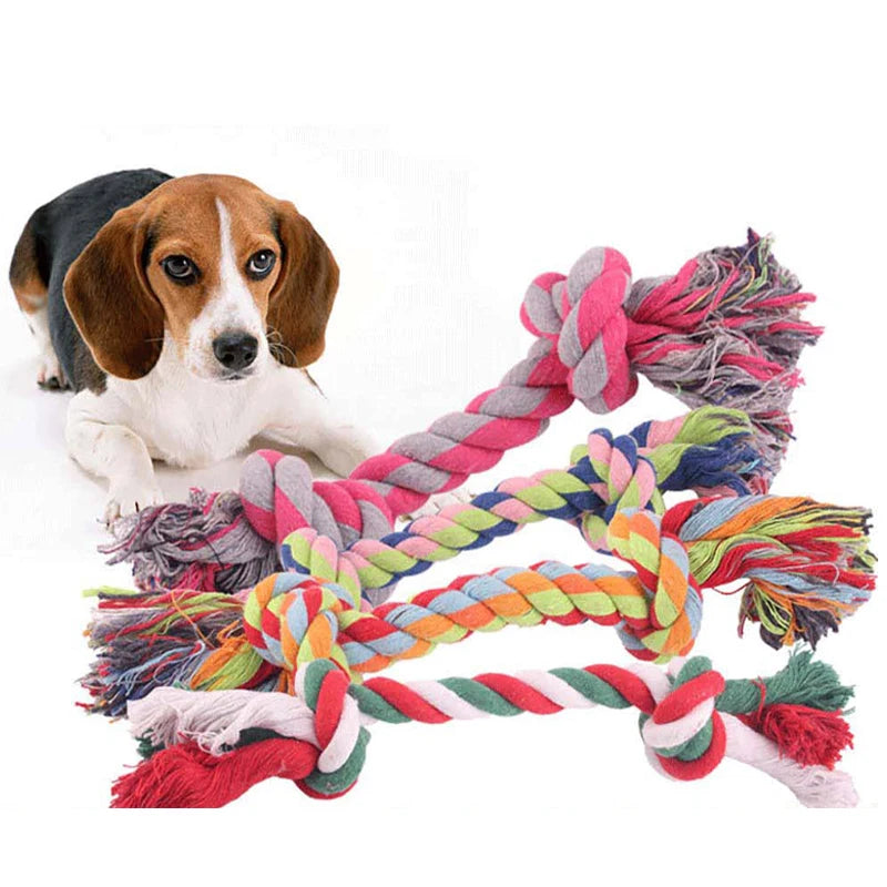 1PC Dog Rope Chew Toy Pet Molar Bite-Resistant Rope Knot Outdoor Training Playing Puppy Dog Relieving Stuffy Toy Pet Supplies