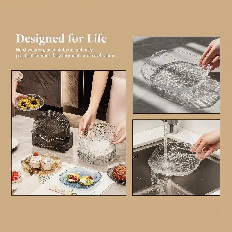 Snack Bowls Set 8PCS Dessert Plates Fruit Plate Bone Spitting Dish Multicolor Candy Tray for Kitchen Office Party Table Use