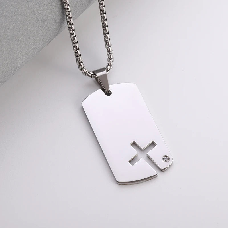 Orthodox Cross Stainless Steel Pendant Christian Eternal Church Inspirational Nika Necklace Men Women Fashion Jewelry Gift