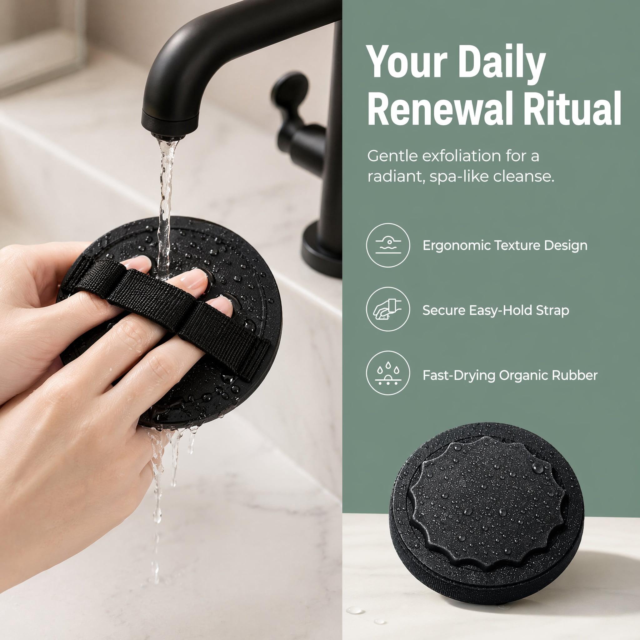 Soft Rubber Shower Scrubber, Silicone Body Scrubber for All Skin Types, Exfoliating Bath Tool to Remove Dead Skin & Massage for Men Women(A,2PCS)