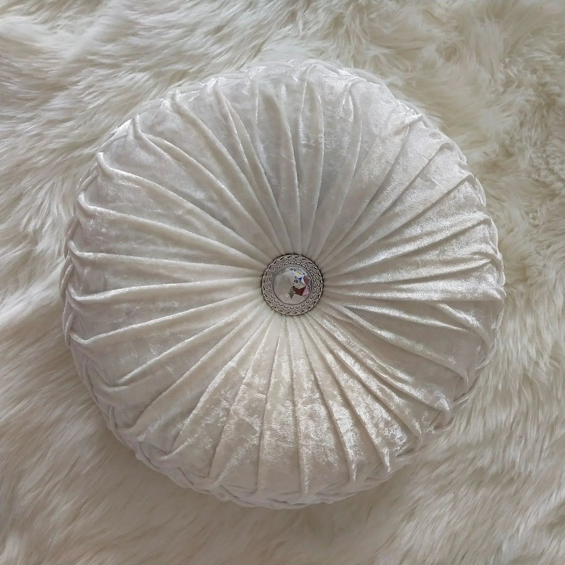 Pumpkin shaped Pillow Nordic Style Solid Color Velvet Pillow Living Room Round Paddle Window cute Cushion Japanese sofa Tatami