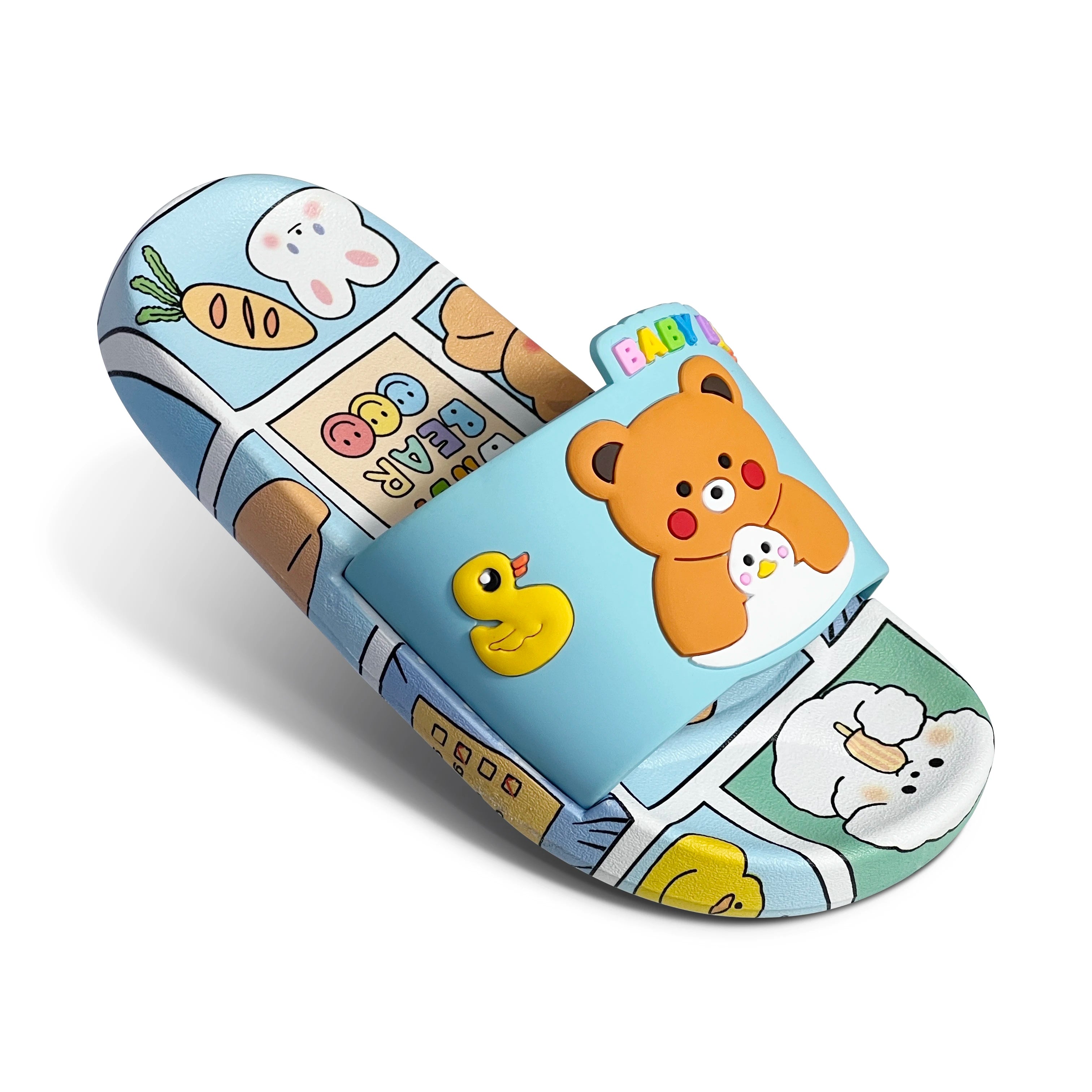 Boys & Girls Toddler Slides Slippers Slide Sandals for Kids Cute Cartoon Beer Open Toe Sandals