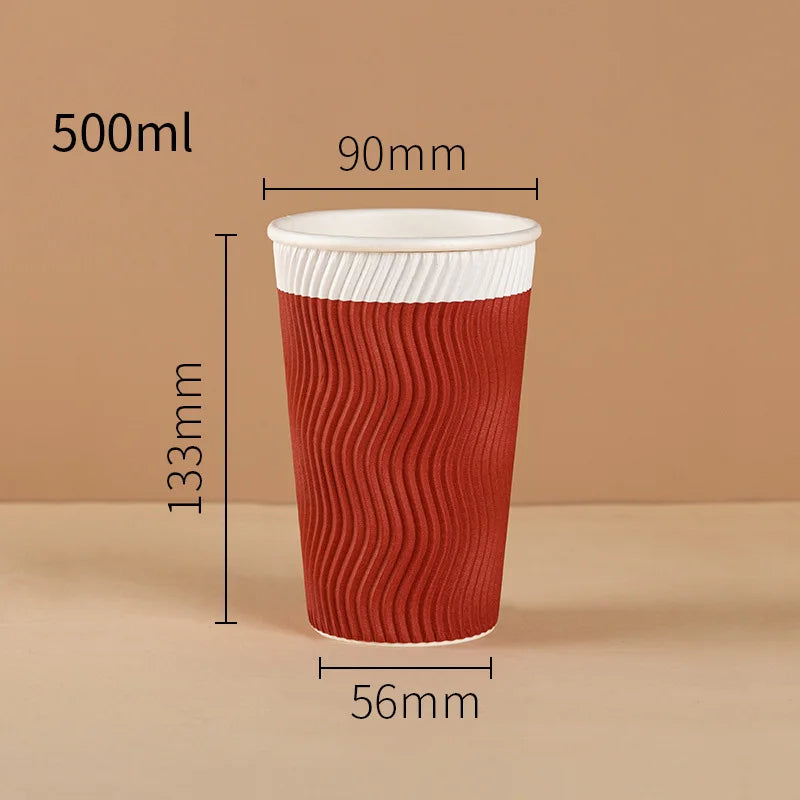 12/16 oz Kraft Paper Disposable Hot Coffee Cup Milk Cup Coke Cup Suitable for Hot/Cold Beverage Party Home Office Paper Cup