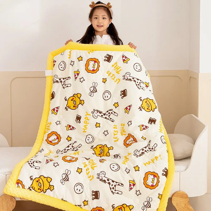 120X150cm Cotton Autum Baby Quilt Doudou Blanket Newborn Winter Warm Kids Comforter Thicken Children's Quilt Bedding Baby Item