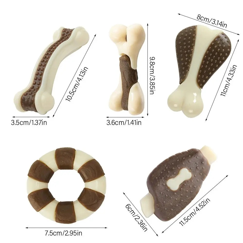 Nylon + Cowhide Dog Bone Pet toys Natural Non-Toxic Anti-bite Molars Puppy Toys Pet Chew Game Durable Dental Care Sticks