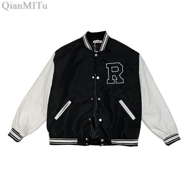 Autumn Winter Fashion Bomber Jackets for Women Streetwear Baseball Uniform Oversized Coat Jackets and Coats Loose student