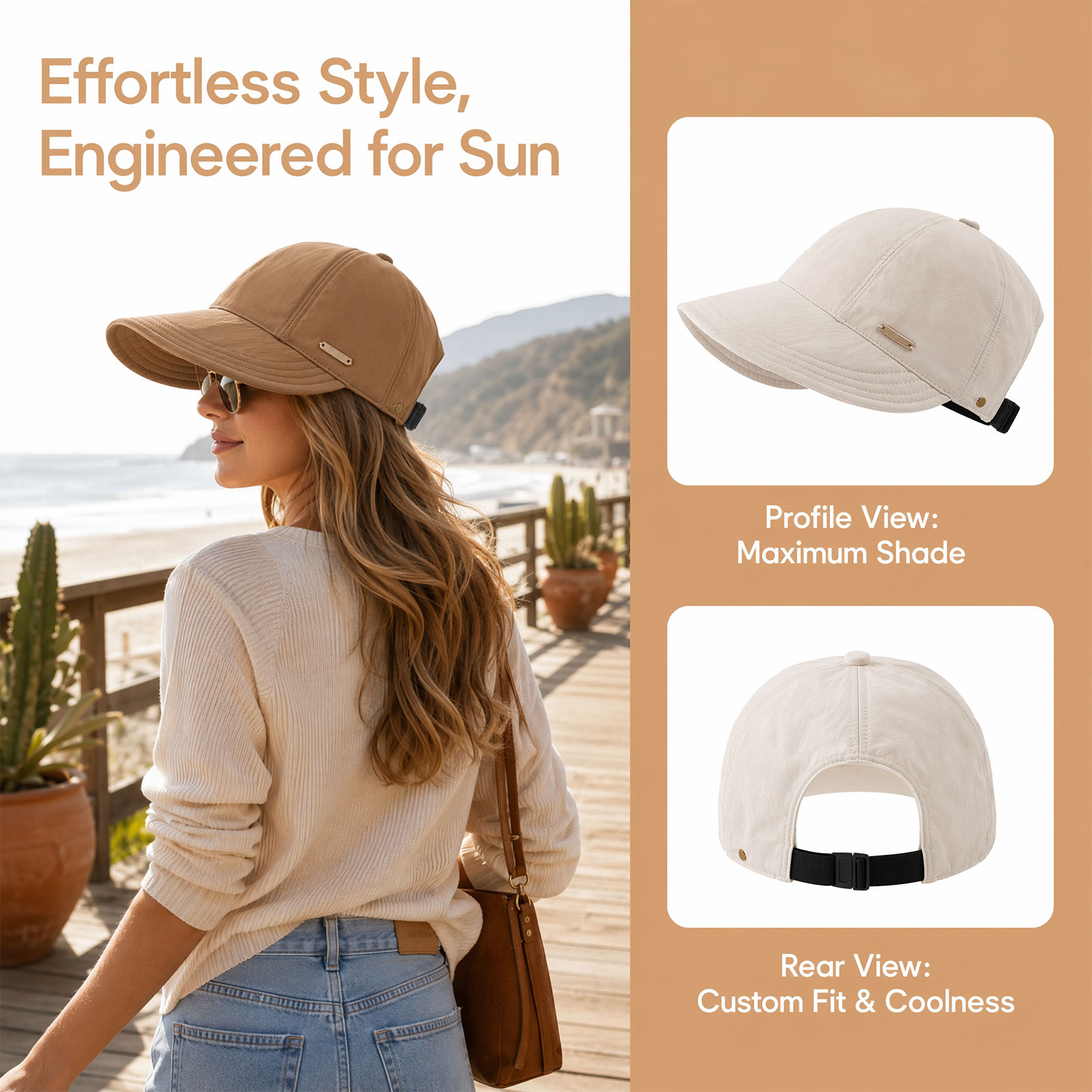 Wide Brim Sun Visors for Women, 2026 New Women's Wide Brim Sun Visor Hat, Large UV Protection Summer Beach Hat