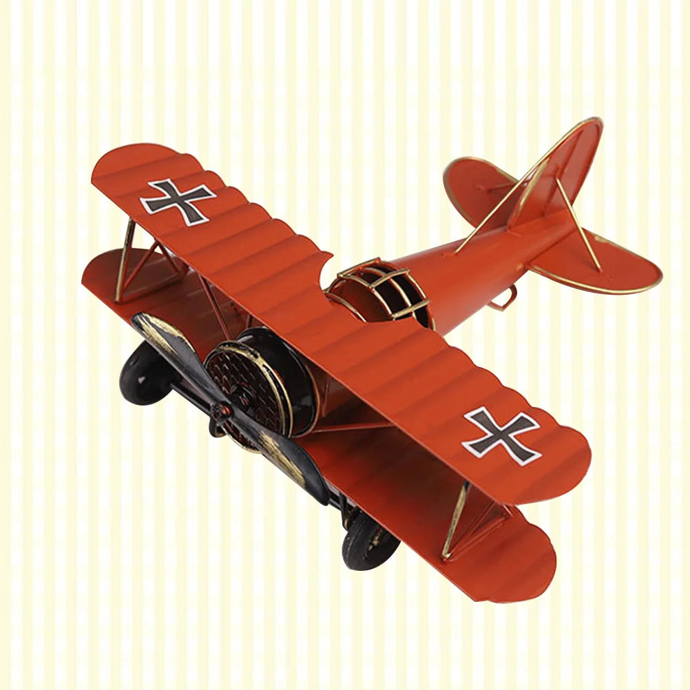 Metal Plane Models Handicraft Photo Props Airplane Model Desktop Ornament Birthday Gift Vintage Decor