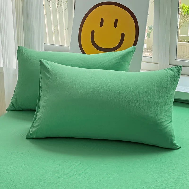 Washed Cotton 2pcs Solid color Pillowcases Home Bedding Decorative Pillow Cover Wedding Super Soft Pillow Case