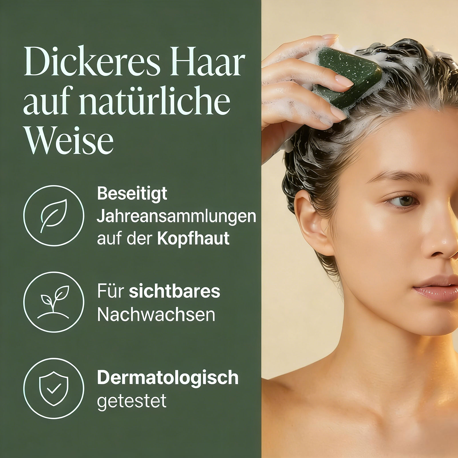 Yoracare Korean Scalp Revival Bar, 2026 Yoracare Rosmarin & Aminosäuren stärkender Anti-Verdünnungs-Shampoo-Riegel, feuchtigkeitsspendende und kopfhautfreundliche Kräuterpflege 80g