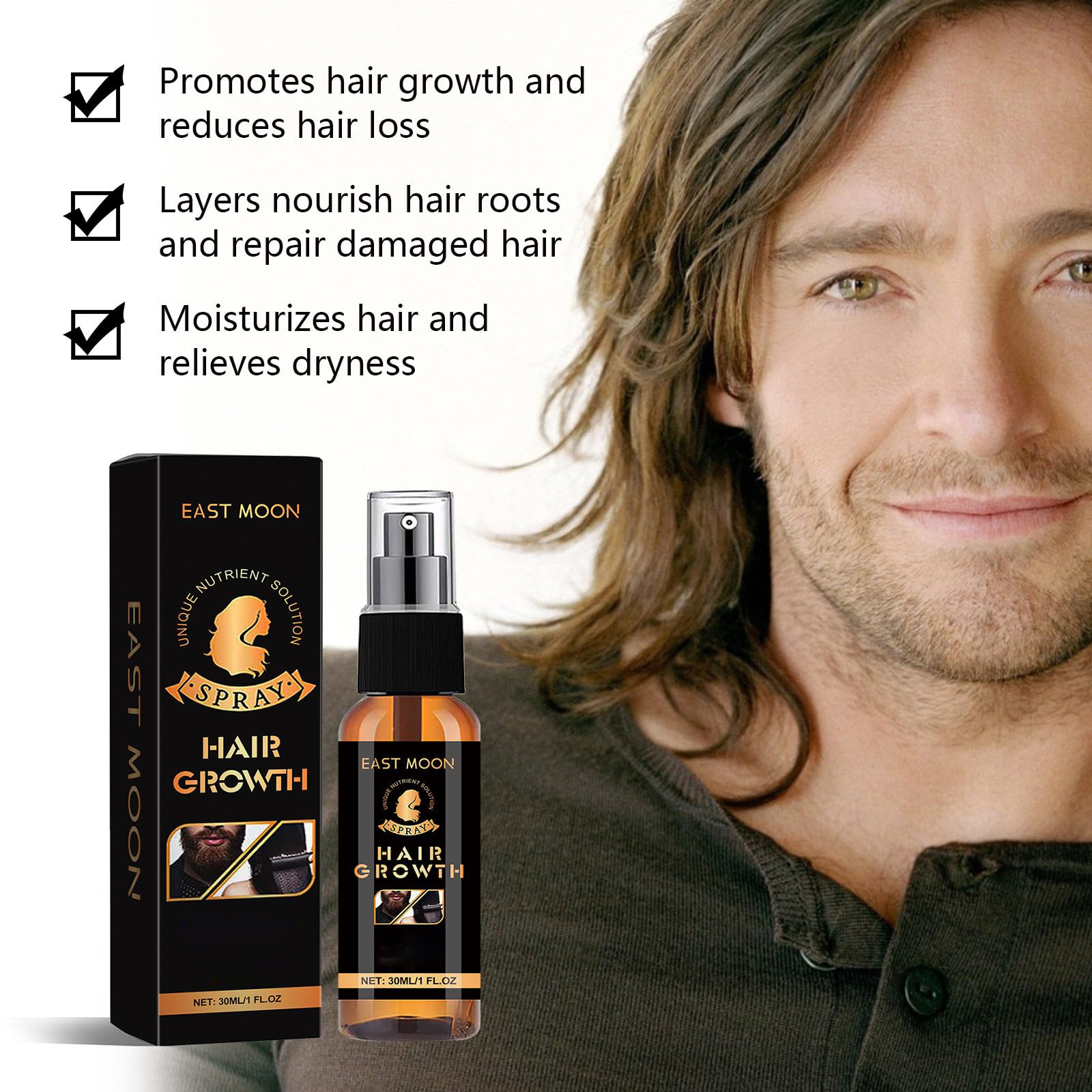 Dobshow Premium Biotin Hair&Beard Booster, 2024 New Upgrade Biotin Hair Serum Spray for Hair And Beard