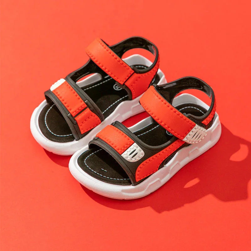 Boys' Sandals 2024 New Summer Mid Big Boys' Soft Sole Anti slip Kids' Baby Shoes Children's Beach Shoes