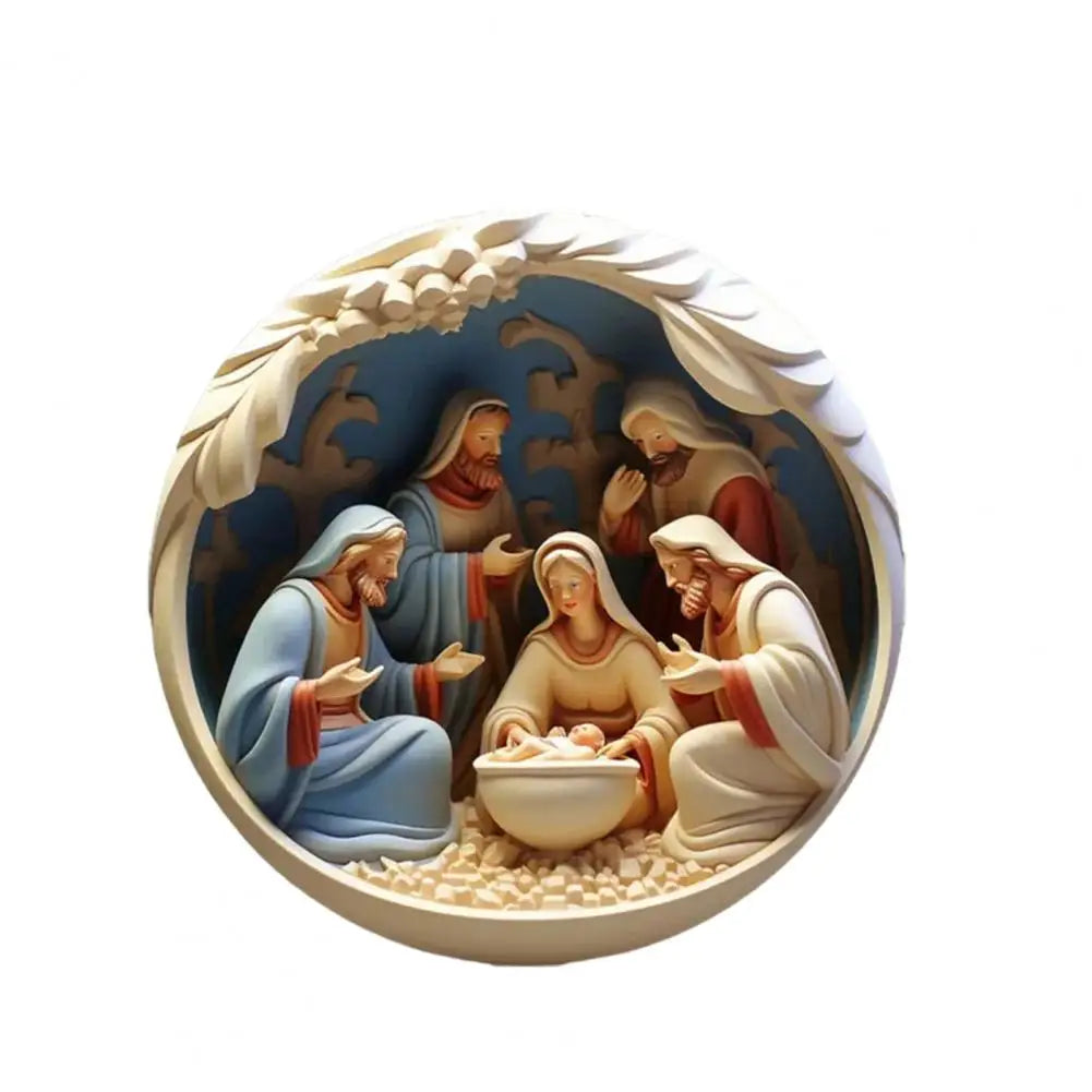 Ornament 3d Effect Christmas Nativity Decoration Reusable Acrylic Ornament For Indoor/outdoor Xmas Tree Birth