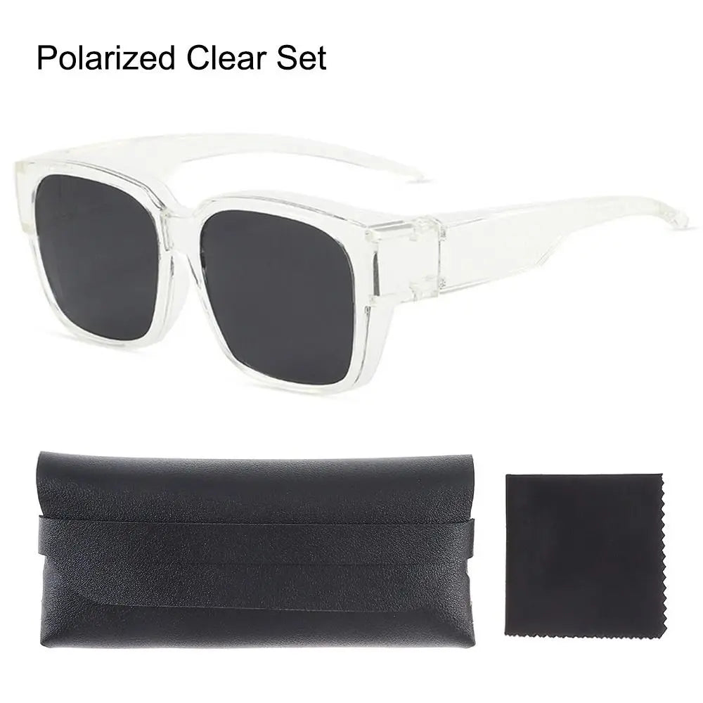 For Driving Riding That Can Be Worn over Other Glasses Wrap Around Square Shades Fit Over Glasses Sunglasses Polarized