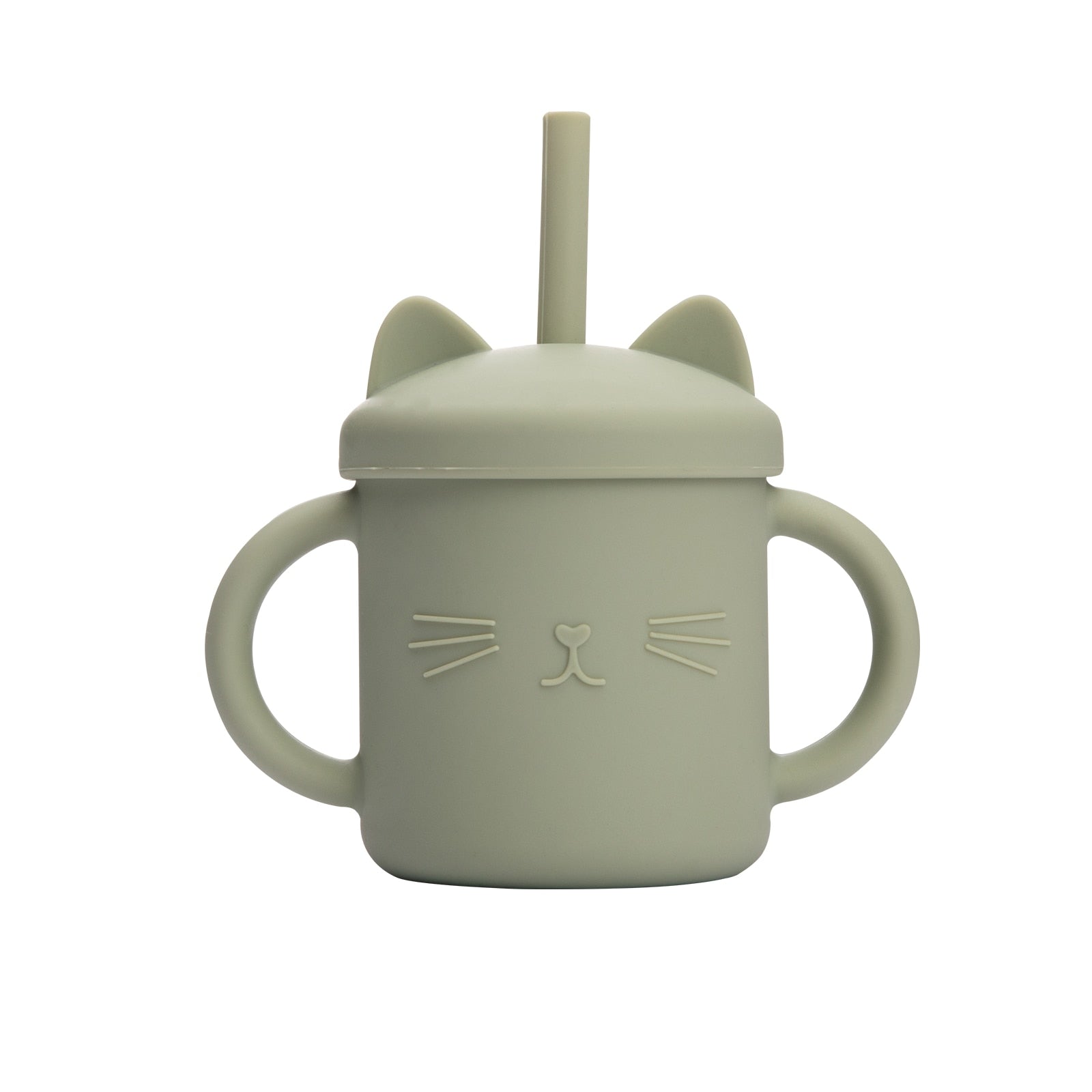 Baby Feeding Cups Silicone Drinkware Cute Cartoon Cat Sippy Cup