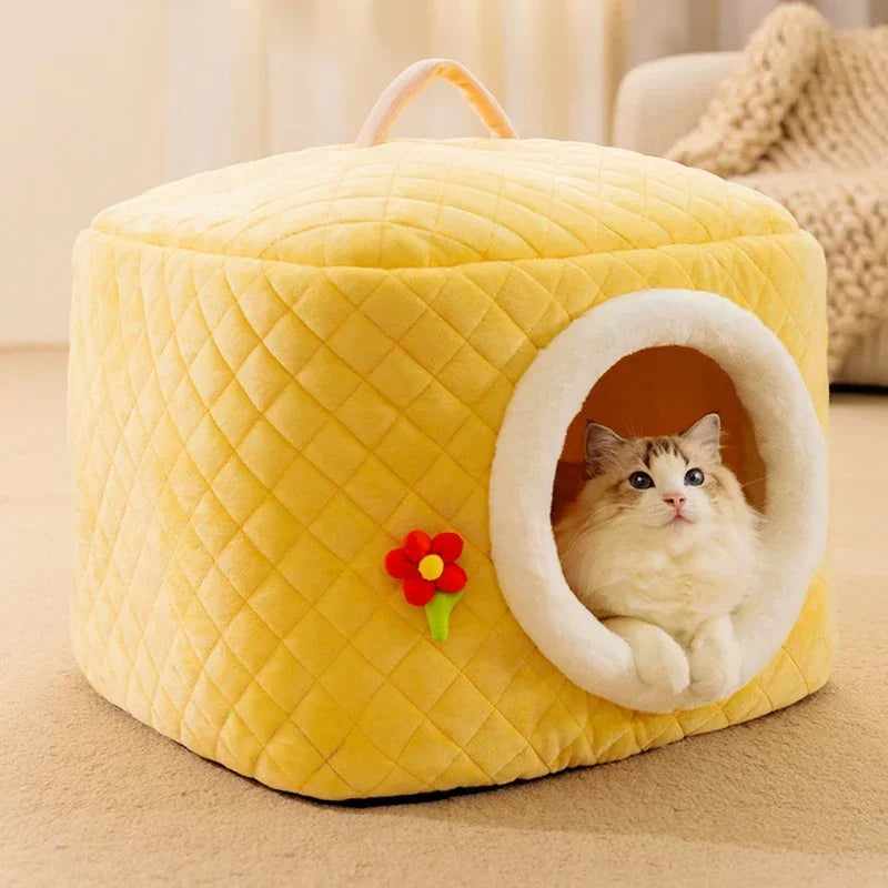 New Winter Pet House Dog Soft Nest Kennel Cozy Sleeping Warm Cave Cat Dog Kitty Basket Cats Bed For Small Medium Dogs Cats