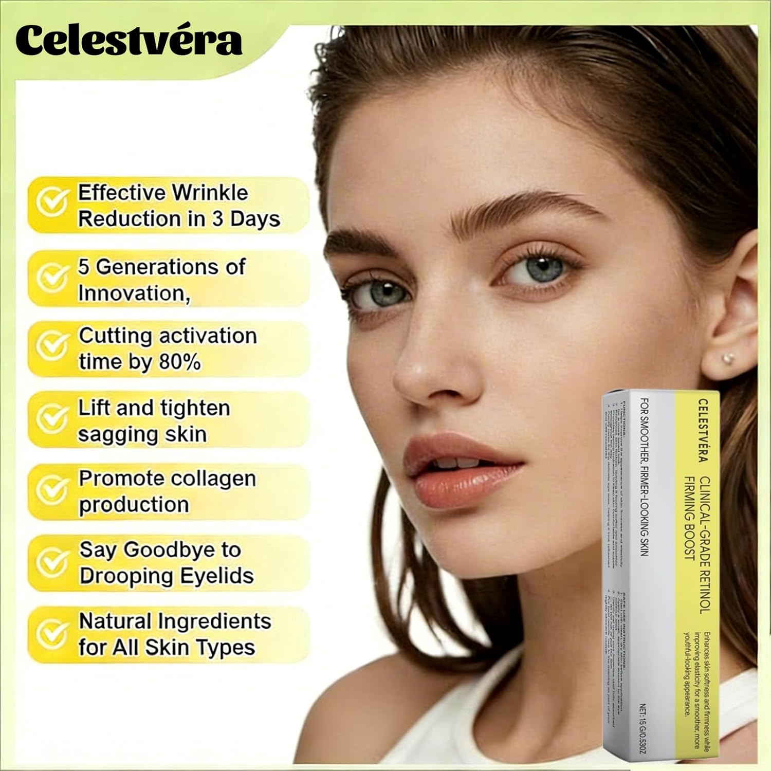 Celestvéra Botoxmix Peptide Anti-Wrinkle Cream Lift Tightening Booster, 2026 New Celestvera Lift Tightening Booster, Pore Minimizer, Natural Retinal Shot Anti-Wrinkle Serum for All Skin Types