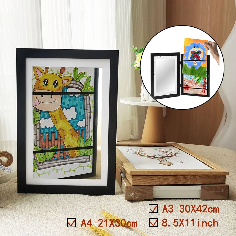 Children Art Frames Magnetic A3 A4 Changeable Kids Frametory for Photo Drawing Paintings Pictures Display Storing Photo Frame