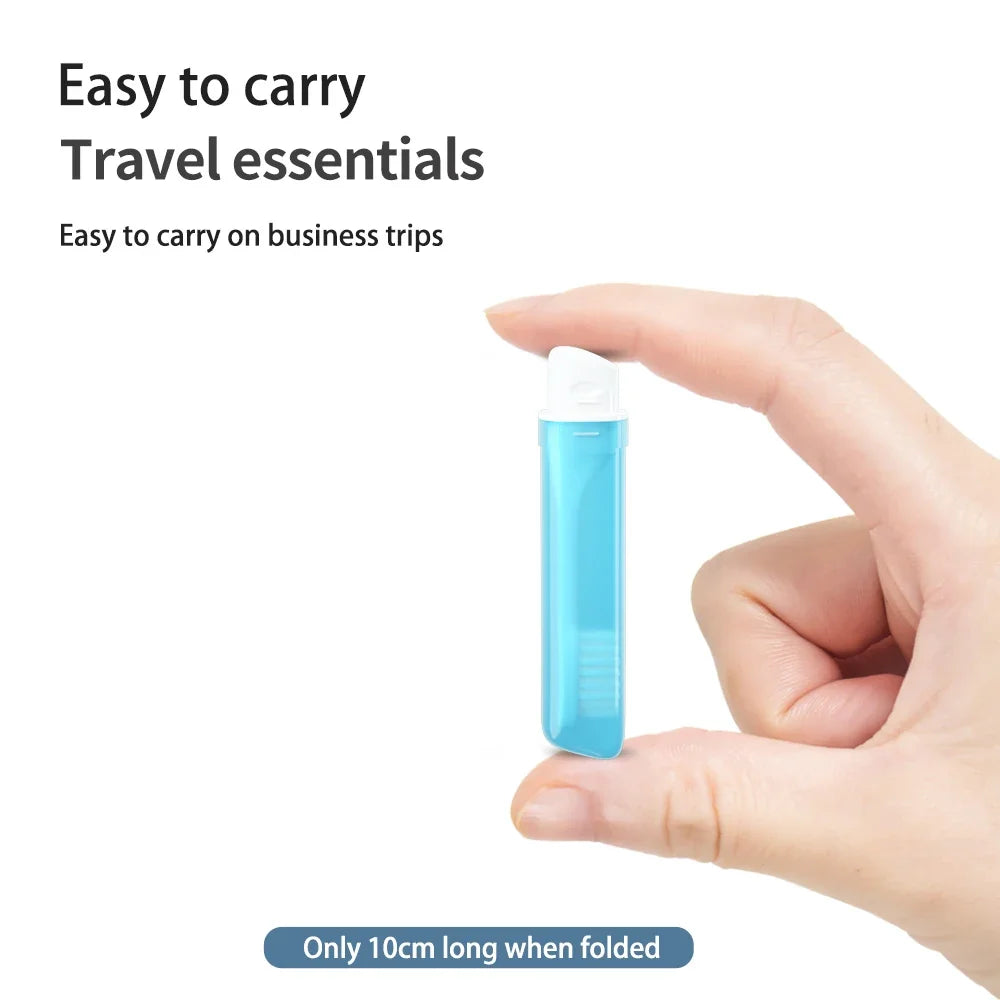 Travel Toothbrush Outdoor Camping Portable Folding Small Tooth Brush Traveling Toothbrushes for Adults Teeth Brushes