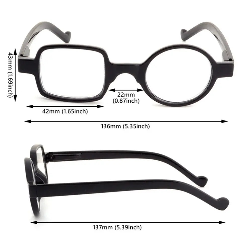 Retro Leopard Asymmetrical Round&Square Reading Glasses Women&Men Presbyopia Glasses Hyperopia Eyeglasses For Elder