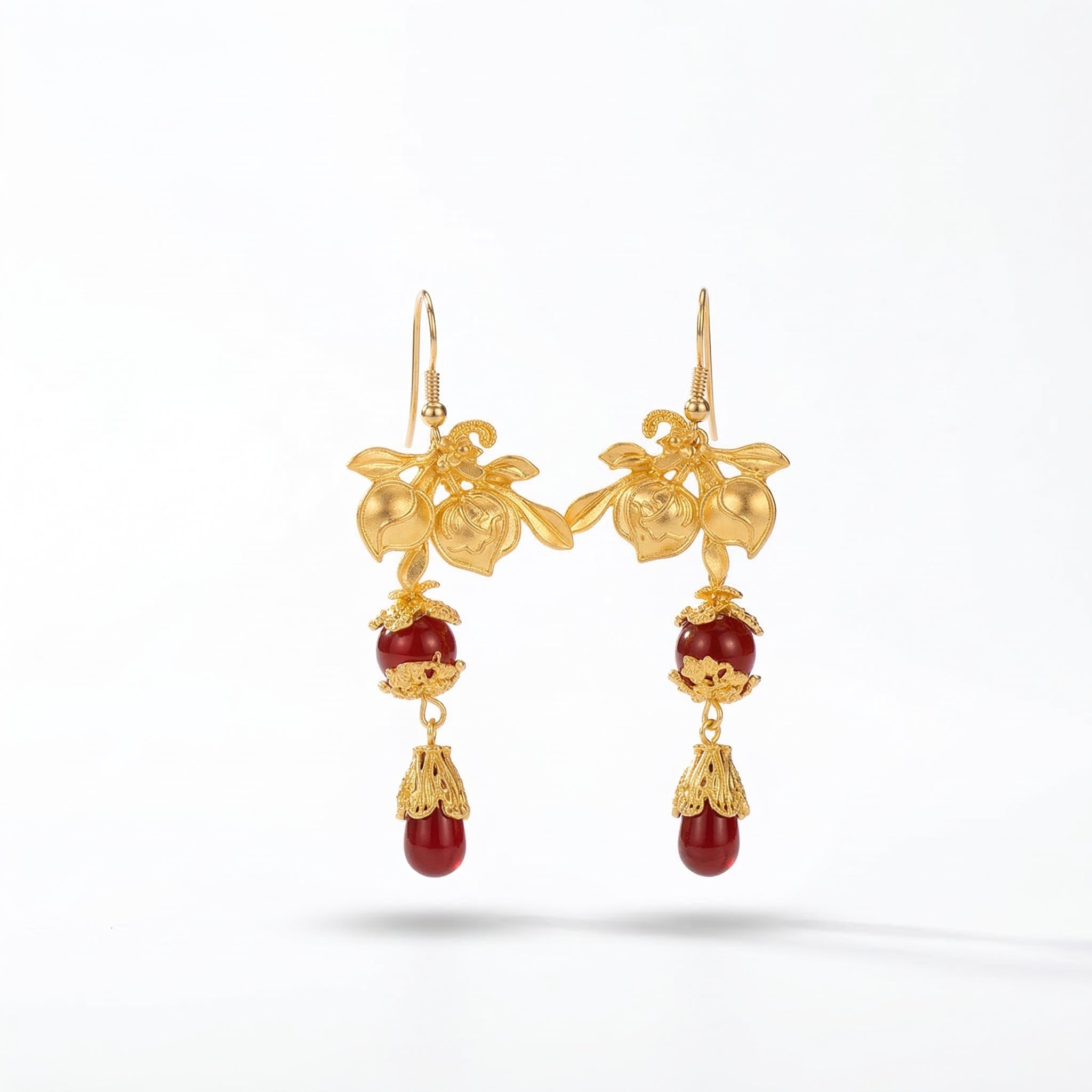 Gold Botanical Drop Earrings