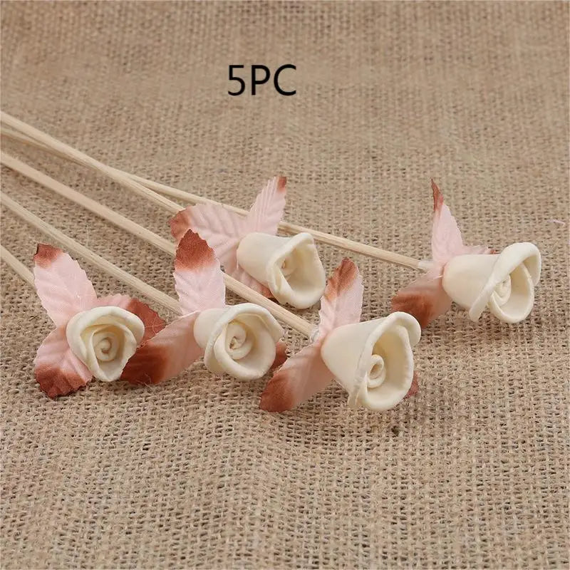 Rose flower Rattan Sticks Fireless Fragrances Reed Diffuser Stick Ornaments Home Decor