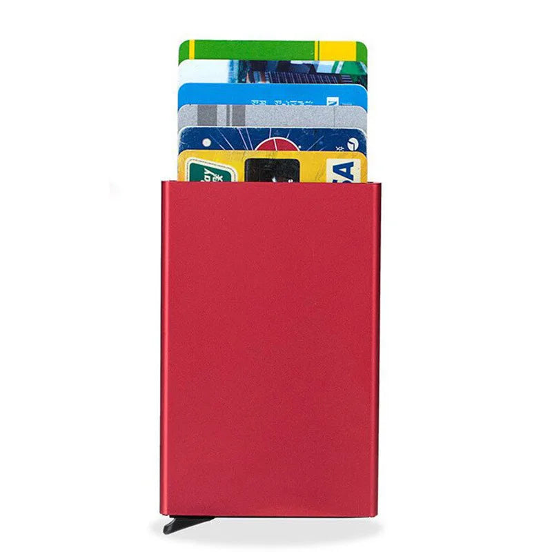 Anti-theft ID Credit Card Holder Porte Carte Thin Aluminium Metal Wallets Pocket Case Bank Women Men Credit Card Box