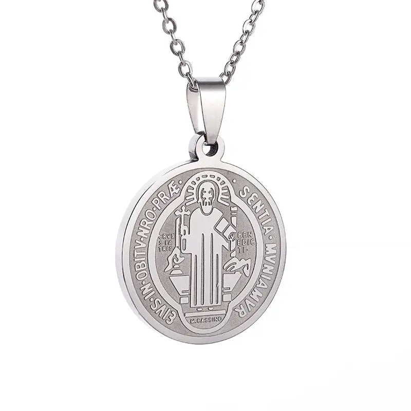 Orthodox Cross Stainless Steel Pendant Christian Eternal Church Inspirational Nika Necklace Men Women Fashion Jewelry Gift