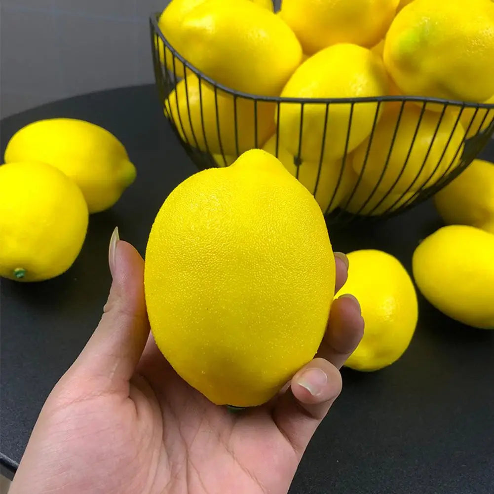 &12pcs Artificial Fake Lemons Realistic Faux Fruits Photography Props For Home Kitchen Table Decoration Decorative Fruits