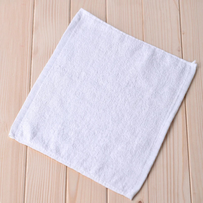 10PCS White Soft Cotton Face Towel Hotel Bath Towel Wash Cloths Hand Towels Portable Multifunctional Cleaning Towel 25cm 30cm