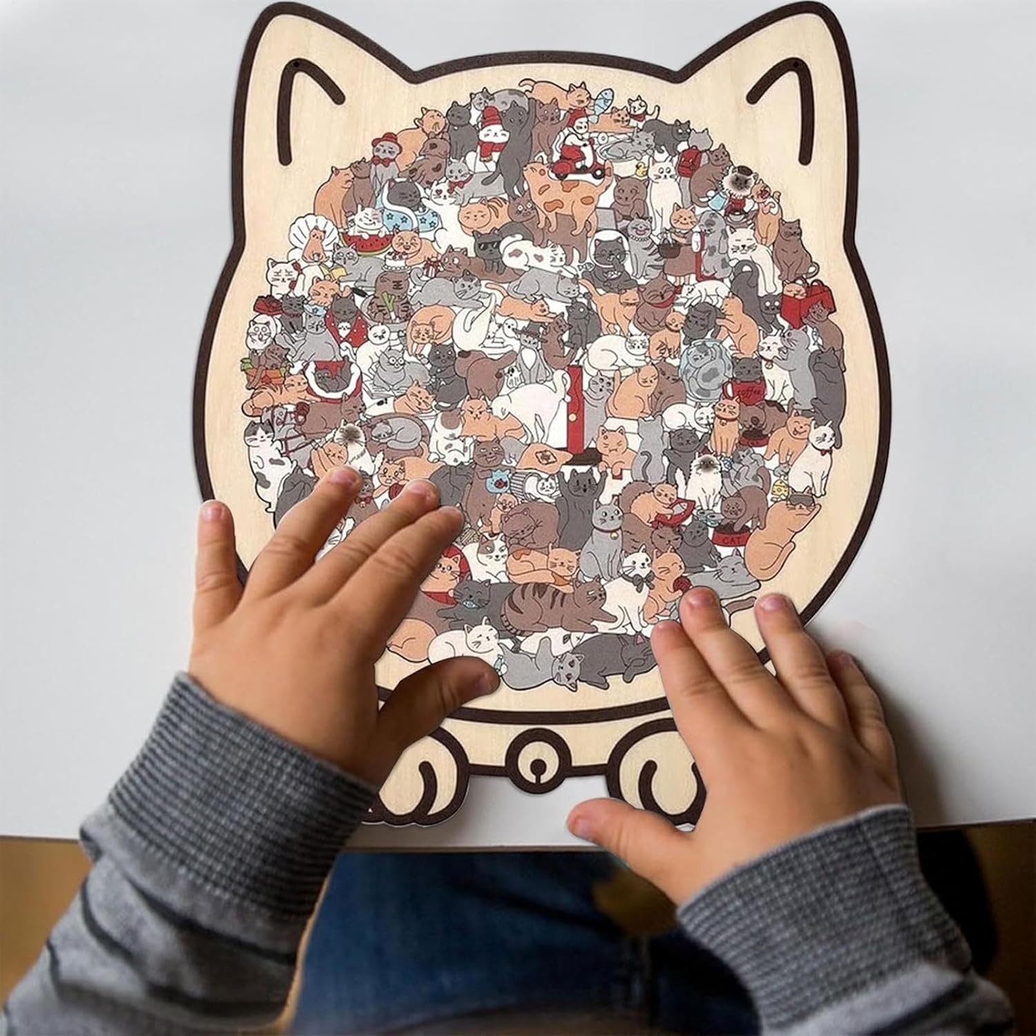 2026 Neuer katzenförmiges Holzpuzzle Erwachsene, 135 Teiliges Colored katzenpuzzle, Einzigartige Katzen Puzzle, Aatürlich Puzzleteile Dekoratives, für Kinder und Erwachsene